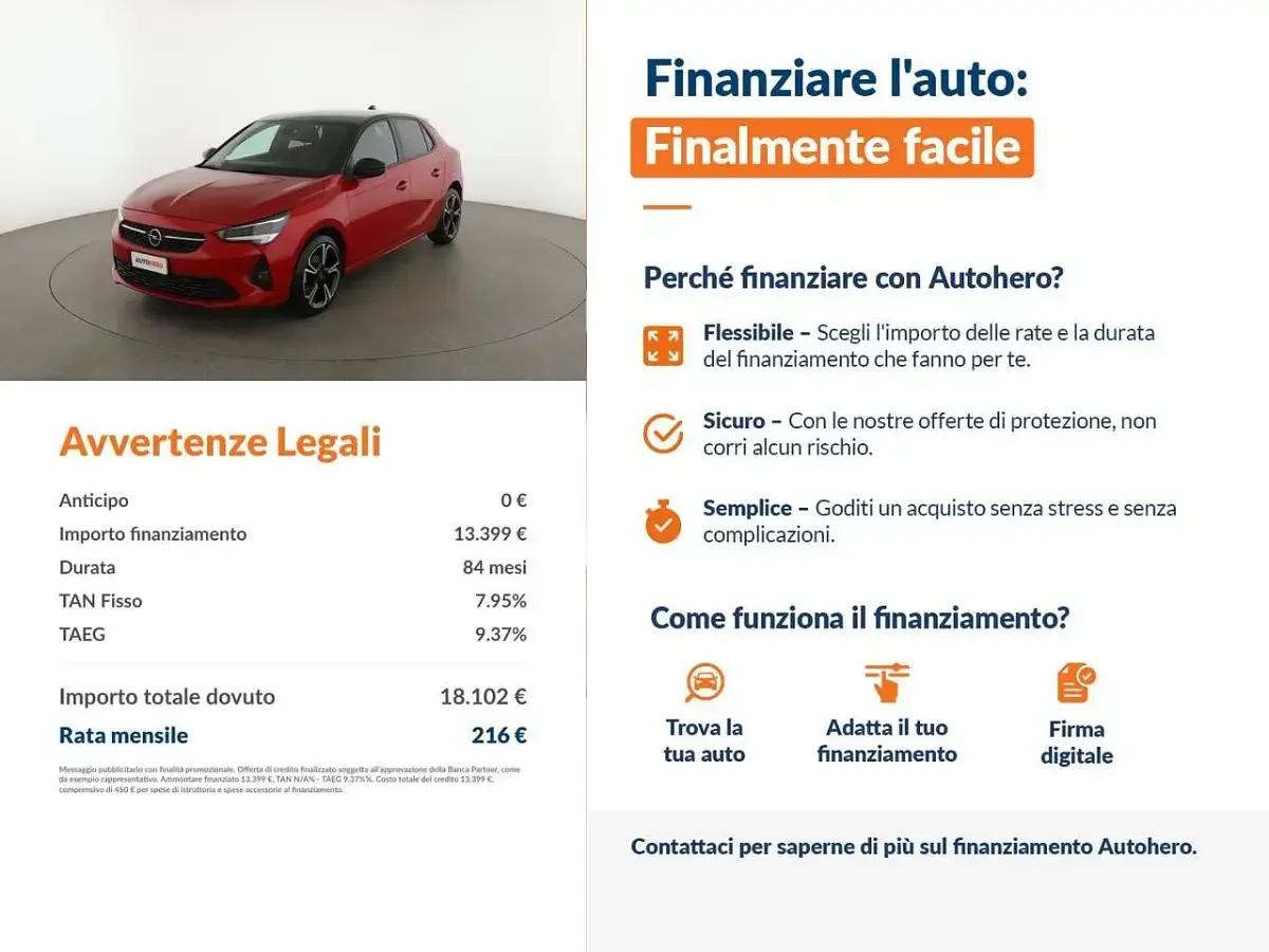Usata Opel Corsa GS Line 102 CV (75 kW) 2020 Rosso Utilitaria