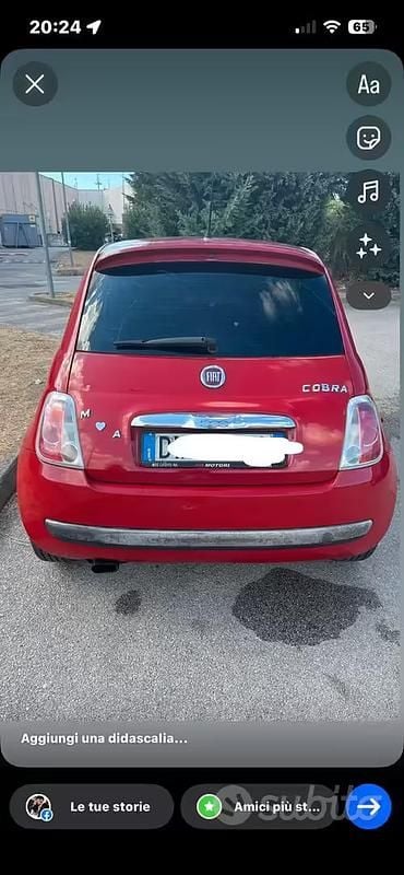 Usata Fiat 500 Pop 75 CV (55 kW) 2009 Rosso Cabrio
