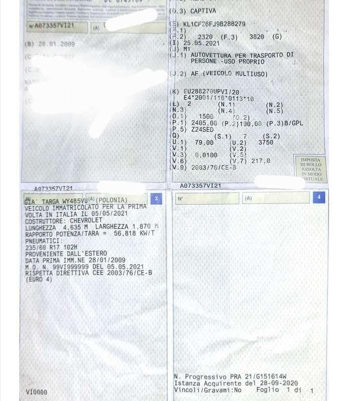 Usata Chevrolet Captiva LT 136 CV (100 kW) 2009 SUV