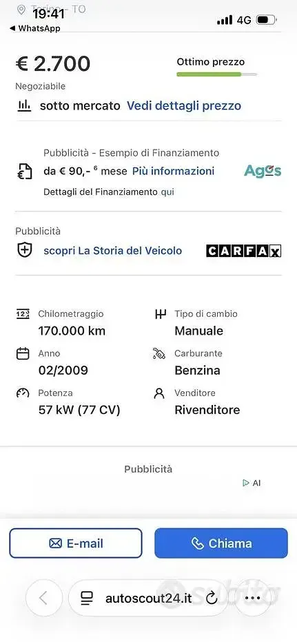 Usata Lancia Ypsilon 103 CV (75 kW) 2008 Grigio Utilitaria