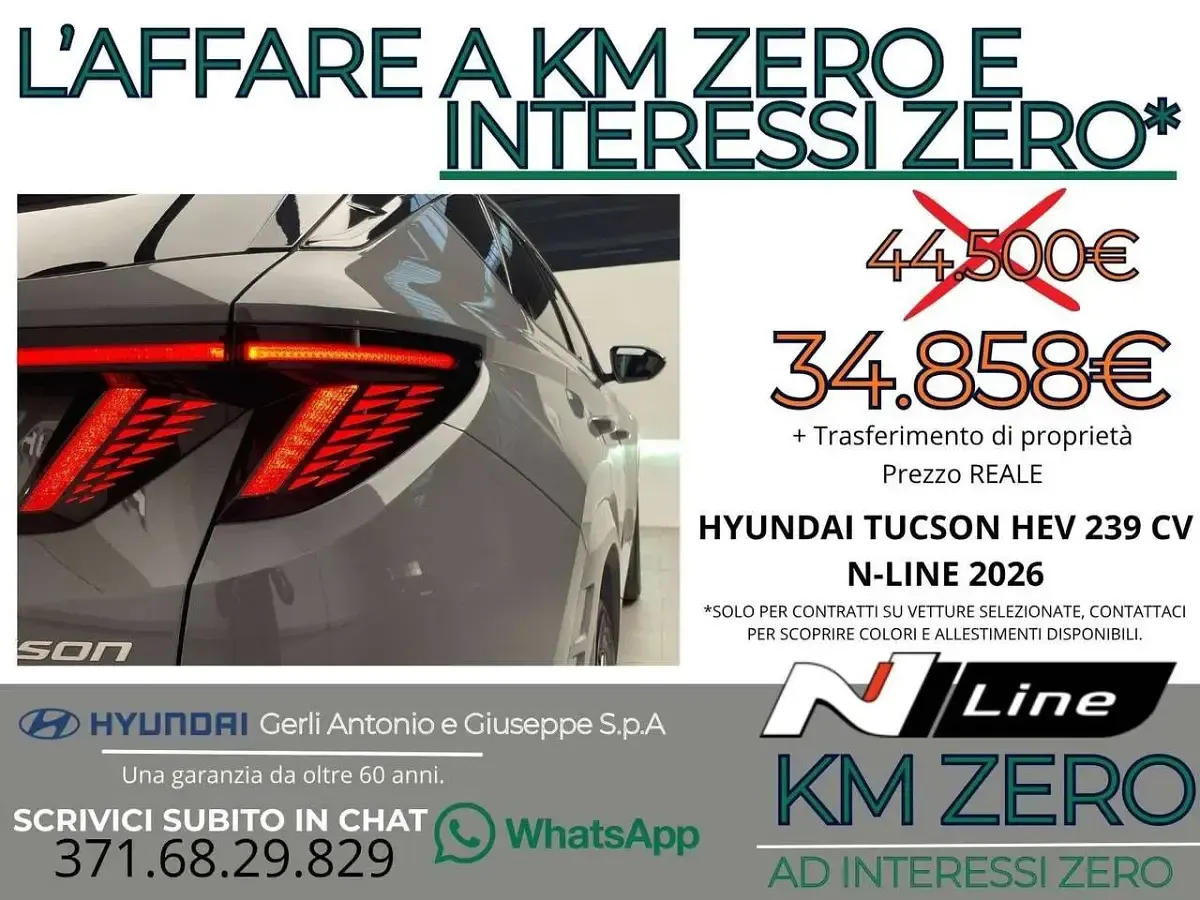 Nuova Hyundai Tucson N Line 179 CV (131 kW) 2026 Shadow grey SUV