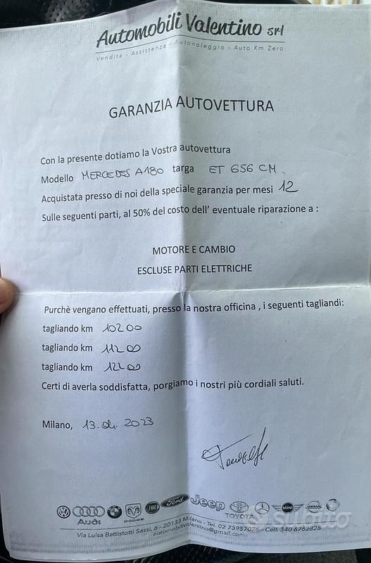 Usata Mercedes A180 2014 Nero Berlina