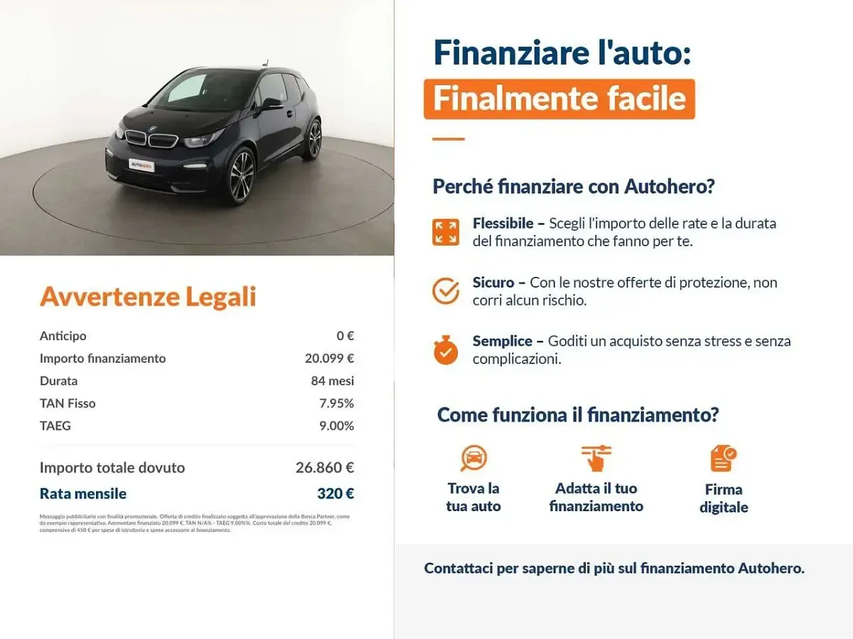 Usata BMW i3 75 kW (102 CV) 2020 Blu/azzurro Utilitaria