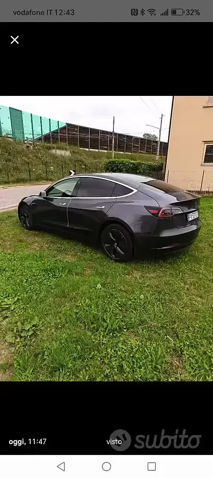Usata Tesla Model 3 Long Range AWD 152 kW (208 CV) 2019 Grigio Berlina