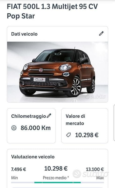 Usata Fiat 500L 85 CV (62 kW) 2018 Nero Monovolume