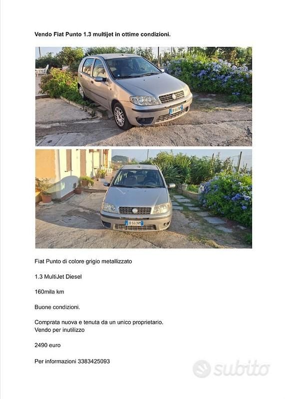 Usata Fiat Punto Dynamic 69 CV (50 kW) 2006 Argento Utilitaria