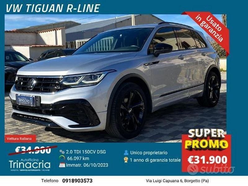 Usata VW Tiguan R-line 150 CV (110 kW) 2023 Argento SUV