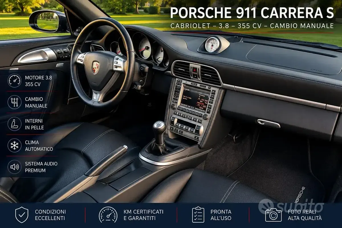 Usata Porsche 911S 355 CV (261 kW) 2007 Grigio Cabrio