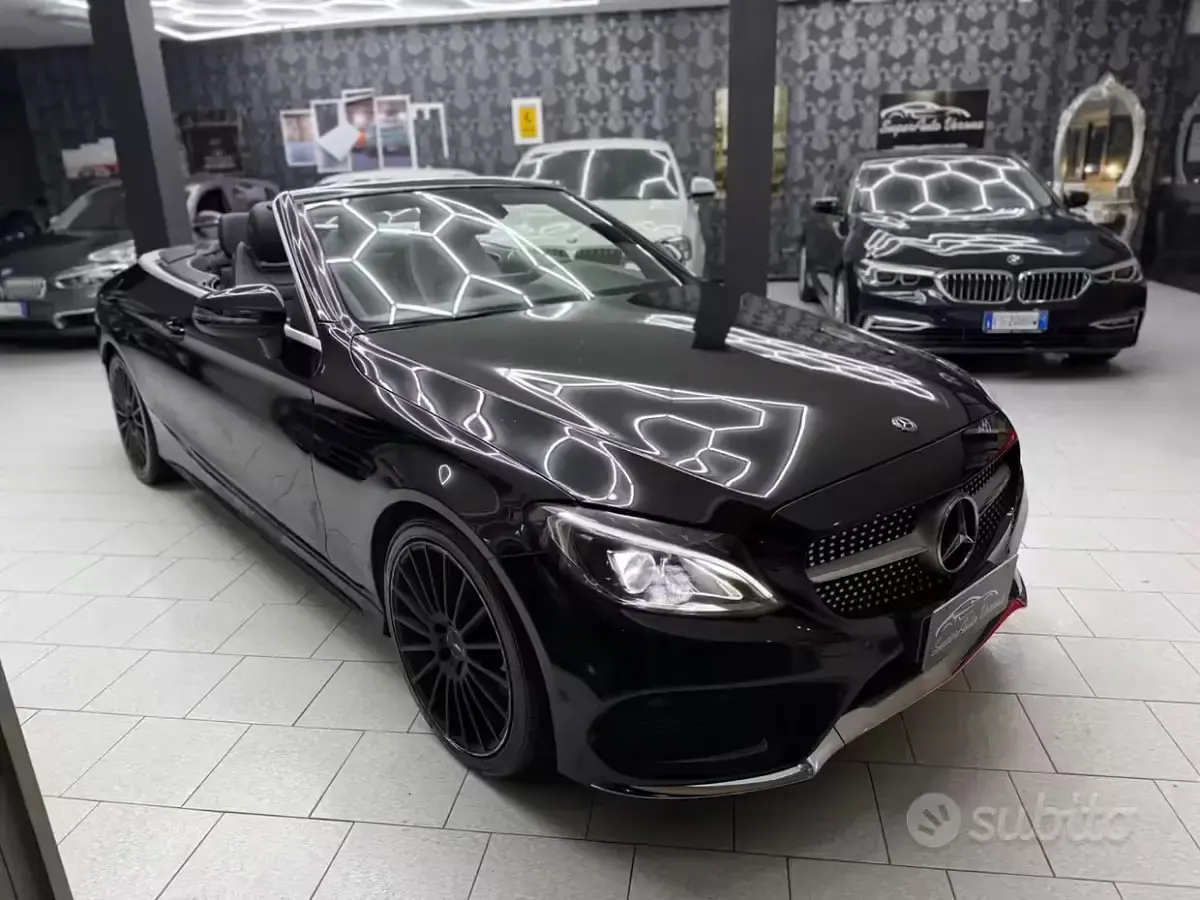 Usata Mercedes C220 Premium Plus 170 CV (125 kW) 2017 Nero Cabrio