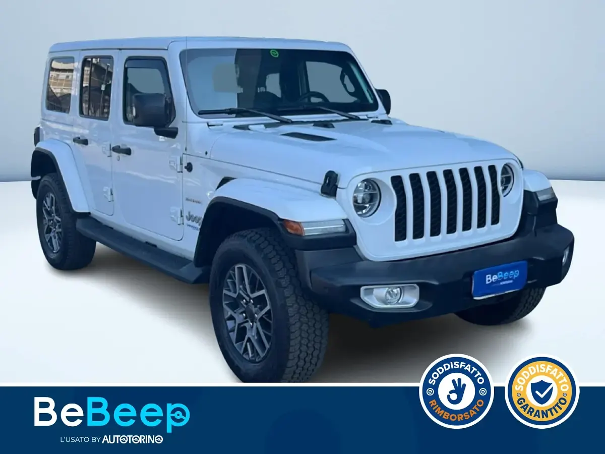 Usata Jeep Wrangler Unlimited Sahara 379 CV (278 kW) 2022 Bianco metallizzato SUV
