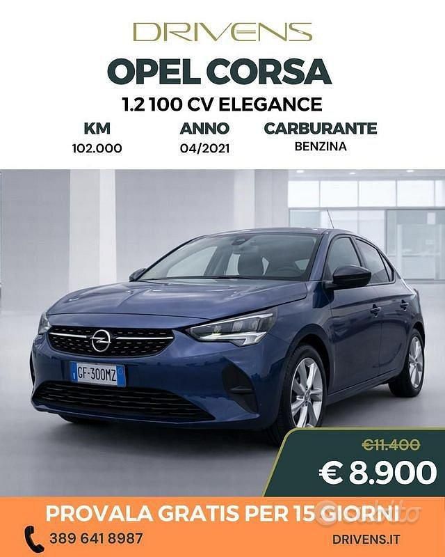 Usata Opel Corsa Elegance 101 CV (74 kW) 2021 Blu Utilitaria