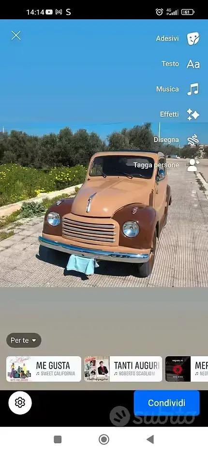 Usata Fiat 500C 1950 Marrone