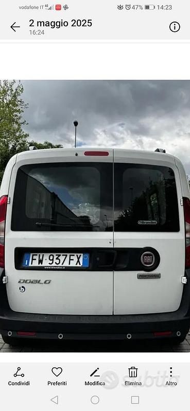 Usata Fiat Doblò 95 CV (69 kW) 2019 Bianco Monovolume