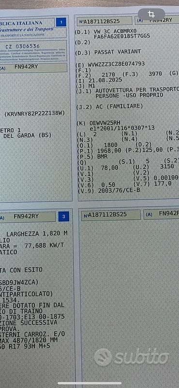 Usata VW Passat 116 CV (85 kW) 2007 Bianco Station wagon