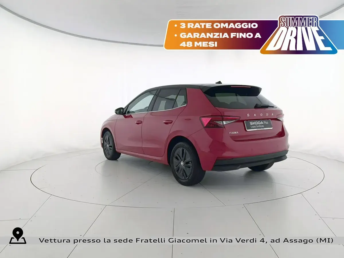 Usata Skoda Fabia Style 95 CV (69 kW) 2023 K1 rosso velluto metallizzato Utilitaria