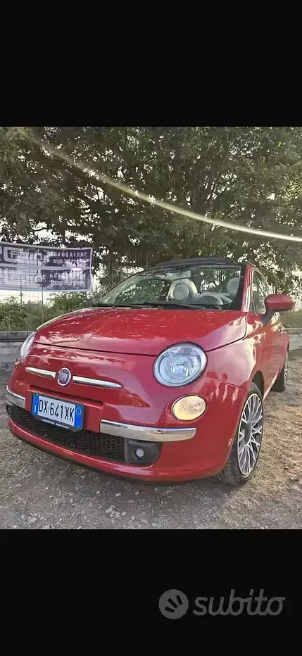 Usata Fiat 500C 69 CV (50 kW) 2009 Rosso Cabrio