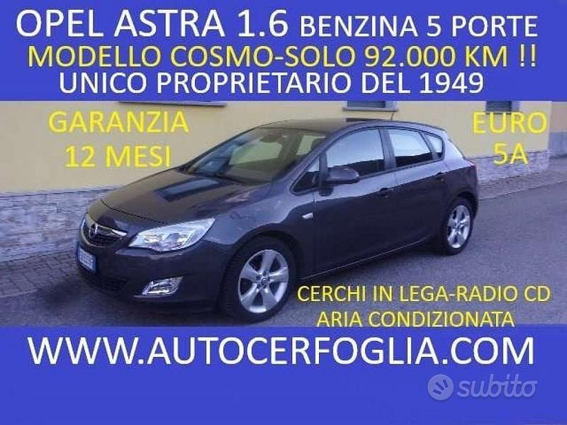 Usata Opel Astra Cosmo 116 CV (85 kW) 2010 Grigio Berlina