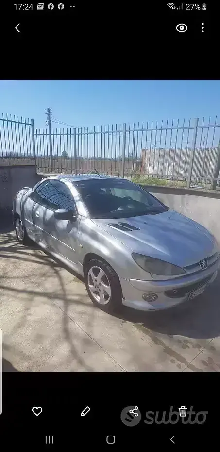 Usata Peugeot 206 CC 2004 Grigio Cabrio