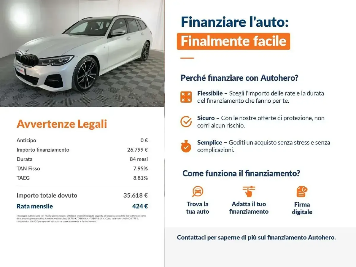 Usata BMW 330 M Sport 265 CV (194 kW) 2019 Bianco Station wagon