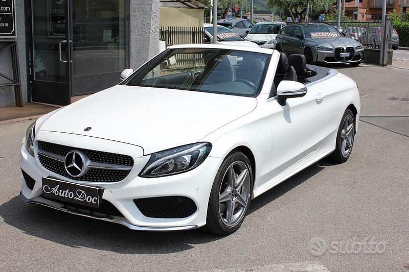 Usata Mercedes C180 AMG 184 CV (135 kW) 2017 Bianco Cabrio