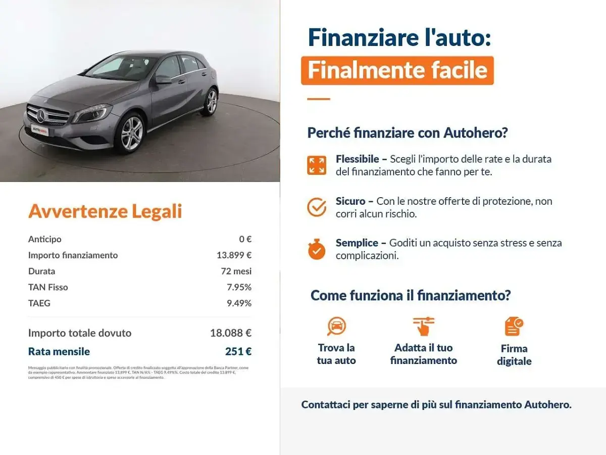 Usata Mercedes A180 110 CV (80 kW) 2015 Berlina