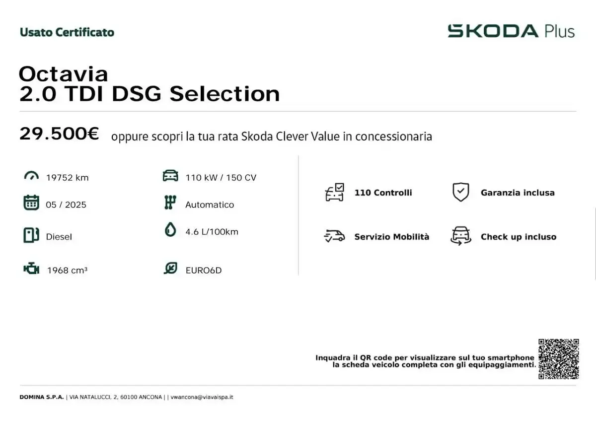 Brugt Skoda Octavia Selection 150 HK (110 kW) 2025 Grå Stationcar
