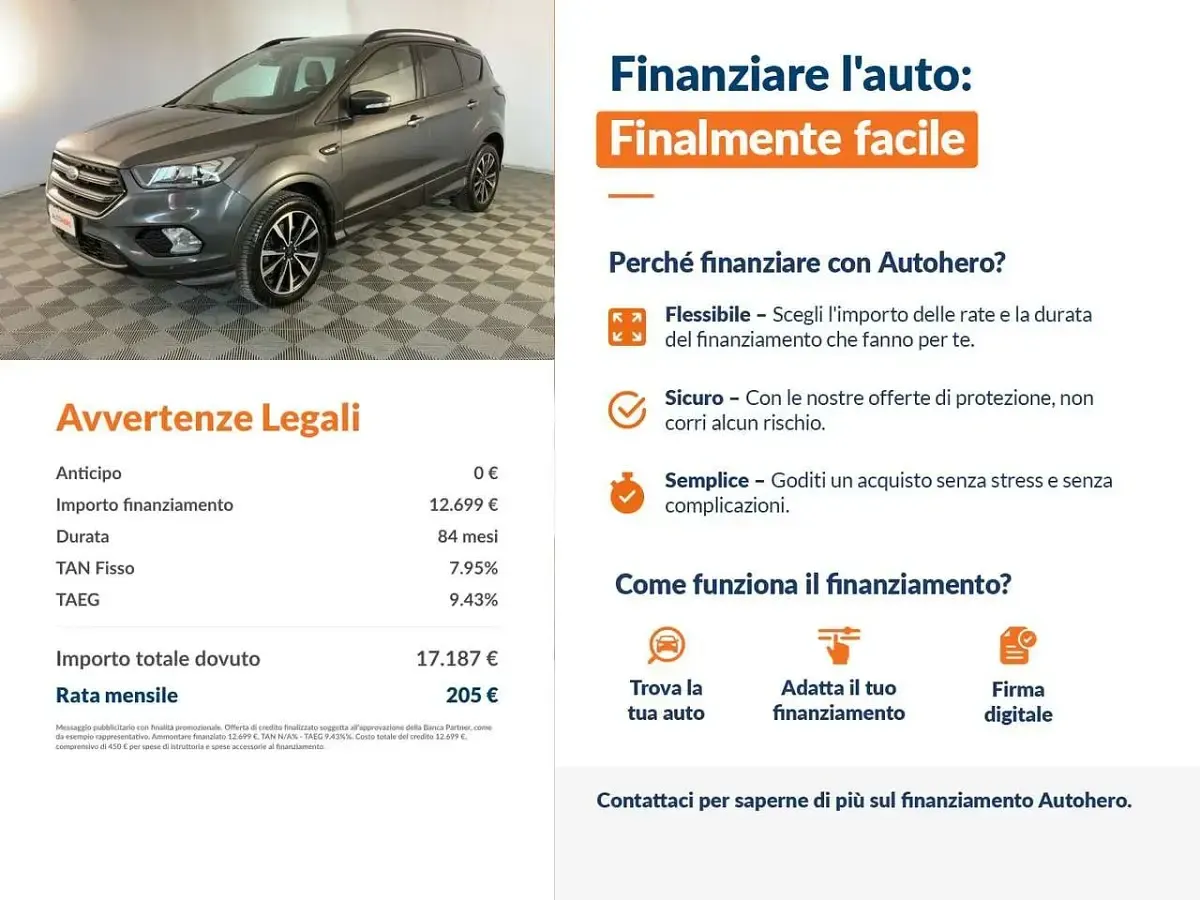 Usata Ford Kuga ST-Line 120 CV (88 kW) 2020 Grigio SUV