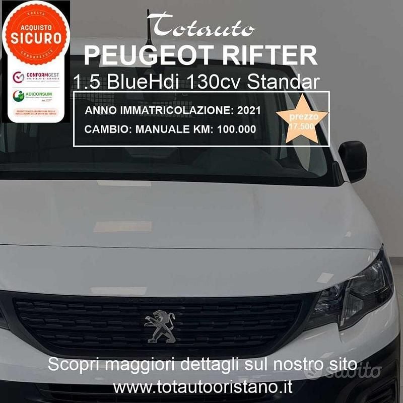 Usata Peugeot Rifter Active 131 CV (96 kW) 2021 Bianco Monovolume