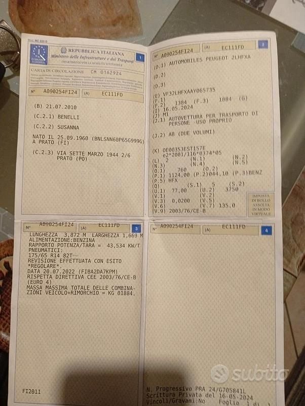 Usata Peugeot 206+ 60 CV (44 kW) 2010 Utilitaria