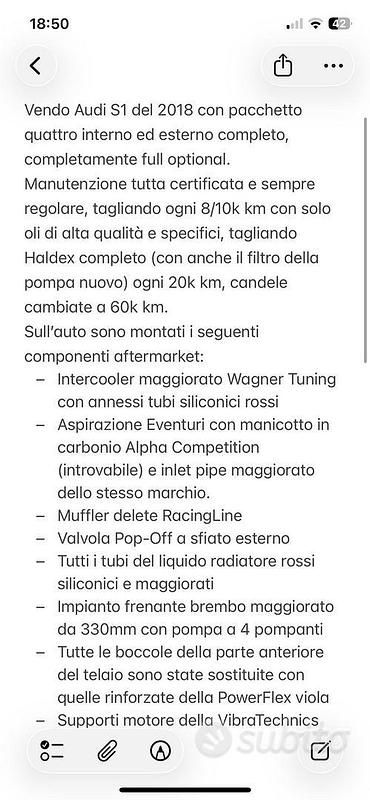 Usata Audi S1 2018 Rosso Utilitaria