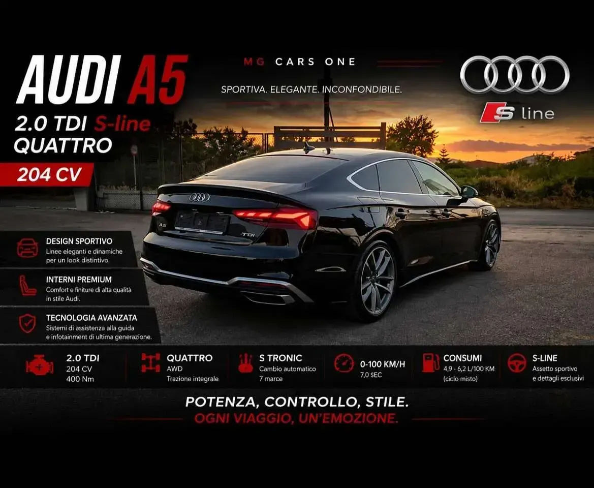 Usata Audi A5 Sportback S-Line 204 CV (150 kW) 2021 Nero Utilitaria