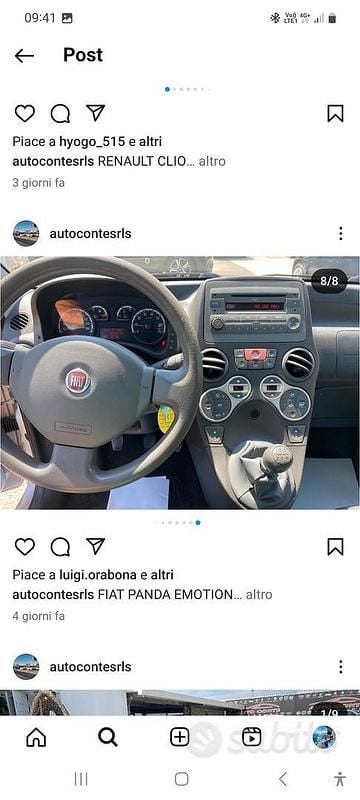 Usata Fiat Panda 60 CV (44 kW) 2010 Grigio Utilitaria