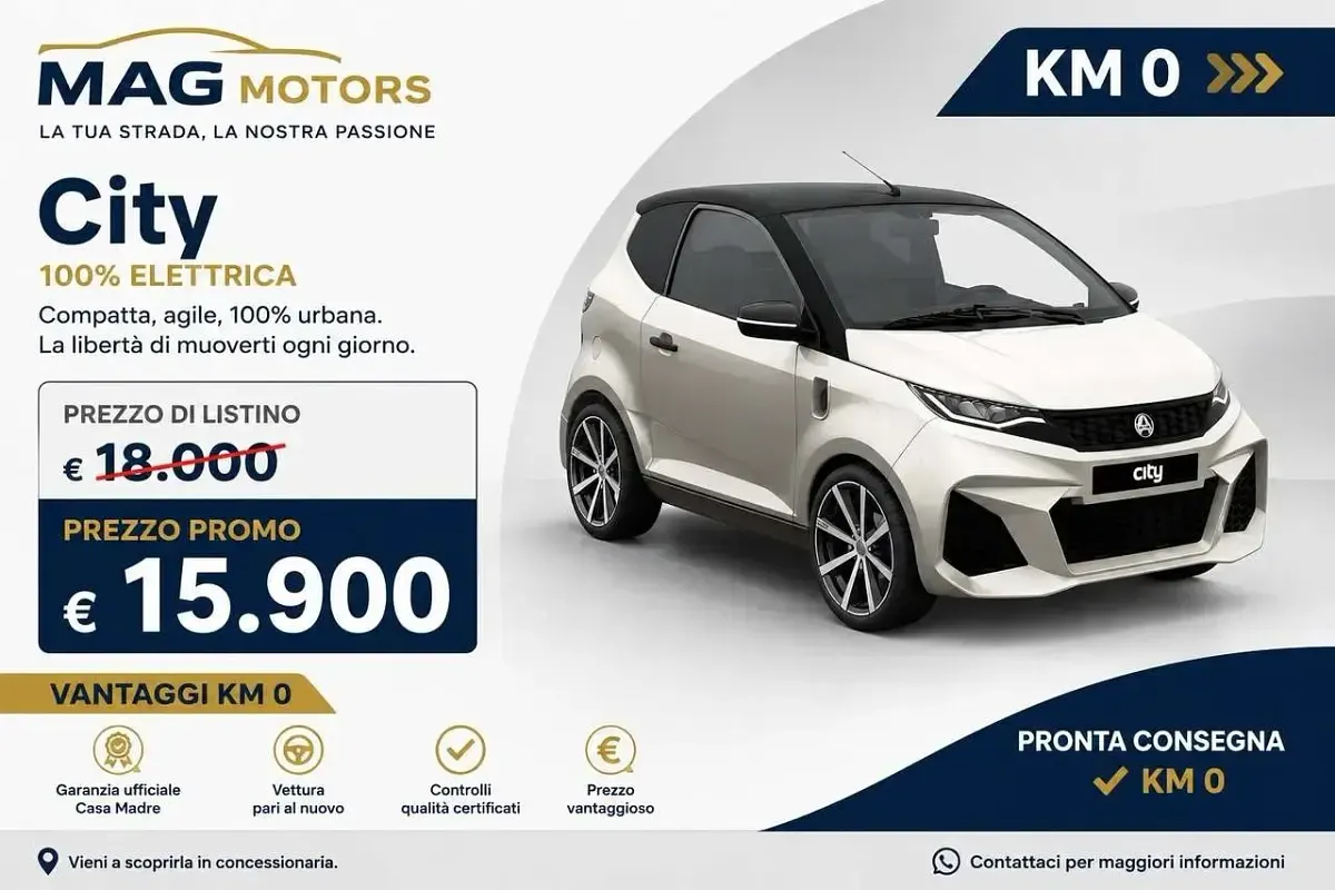 Nuova Aixam City GTO 2026 Bianco Berlina