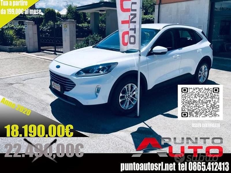 Bianco Usata 2020 Ford Kuga Titanium SUV | 18.190 € (Buon prezzo) - Immagine 1/4