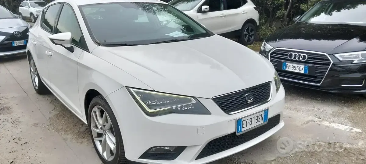 Usata Seat Leon Style 110 CV (80 kW) 2015 Bianco Berlina