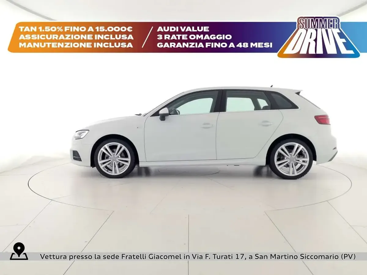 Usata Audi A3 Admired 116 CV (85 kW) 2019 Bianco ghiacciaio metallizzato Berlina