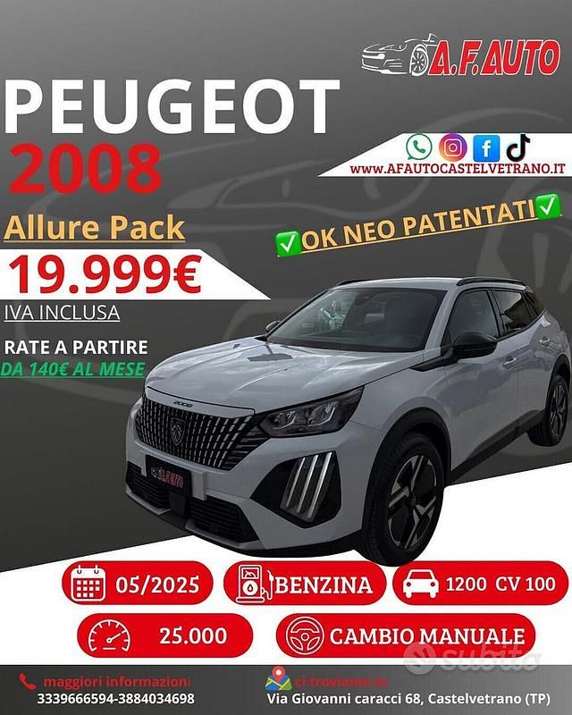 Usata Peugeot 2008 Allure 101 CV (74 kW) 2025 Bianco SUV