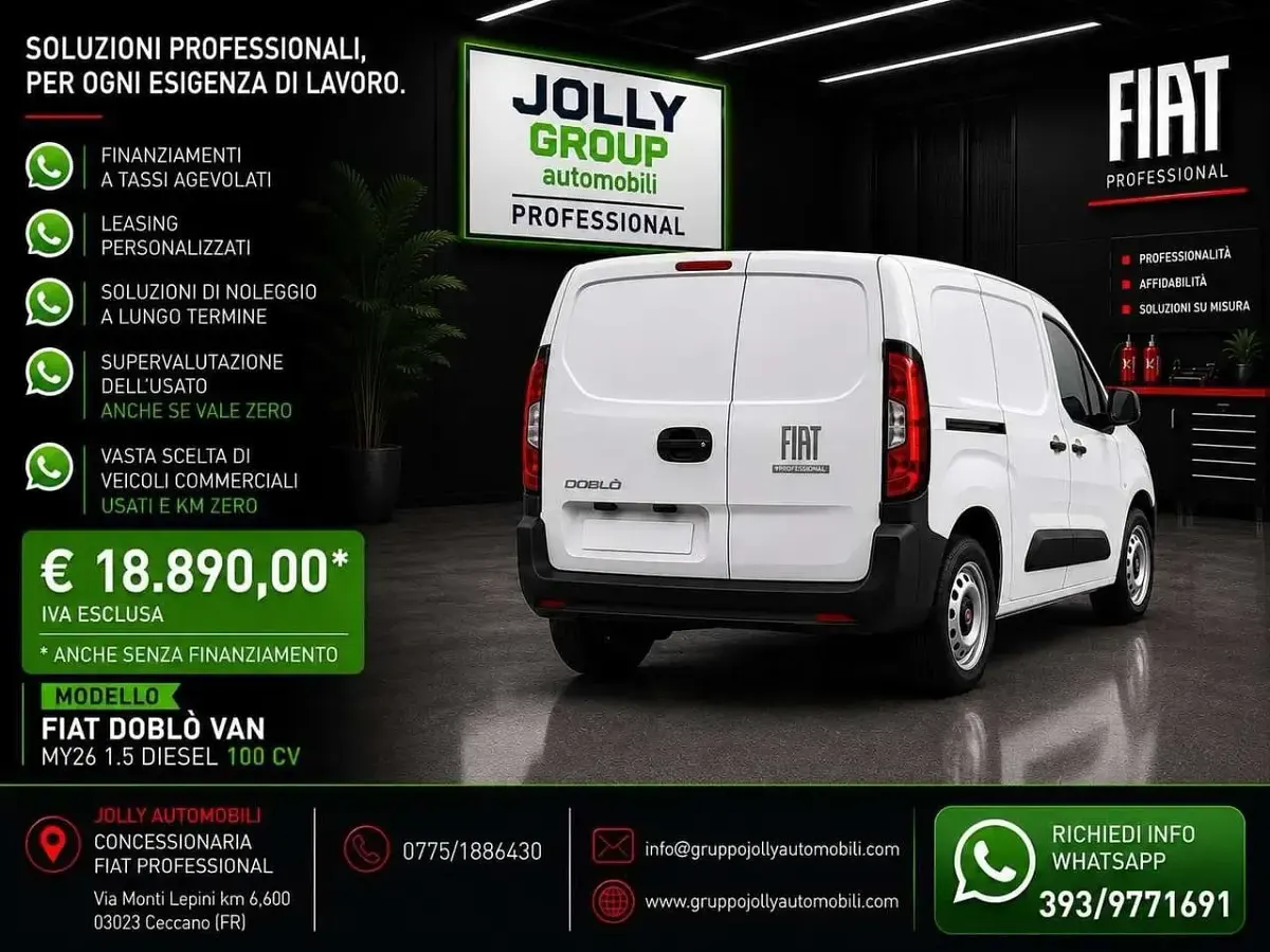 Nuova Fiat Doblò 101 CV (74 kW) 2026 Bianco Monovolume