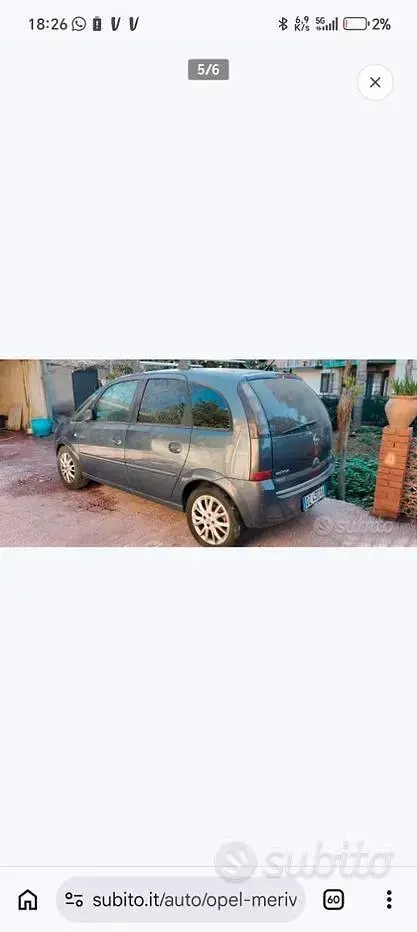 Usata Opel Meriva 90 CV (66 kW) 2010 Bluazzurro Monovolume