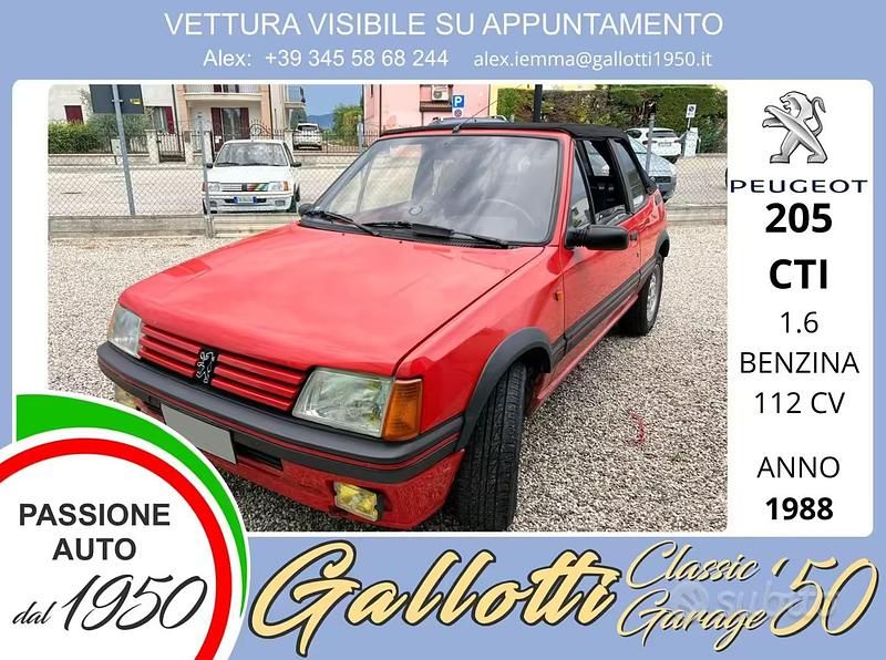 Usata Peugeot 205 112 CV (82 kW) 1988 Rosso Cabrio