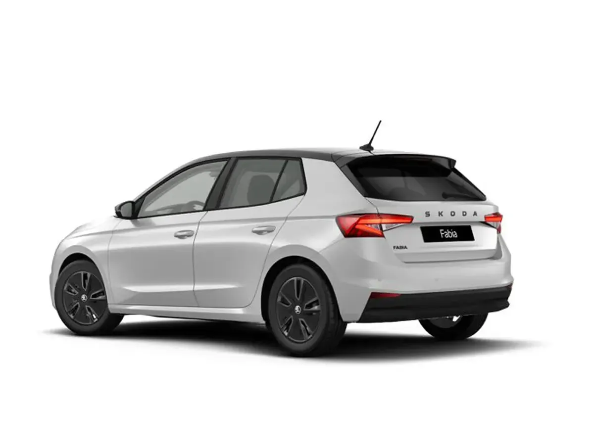 Nuova Skoda Fabia 115 CV (84 kW) 2026 Bianco luna metallizzato nero tulipano p Utilitaria