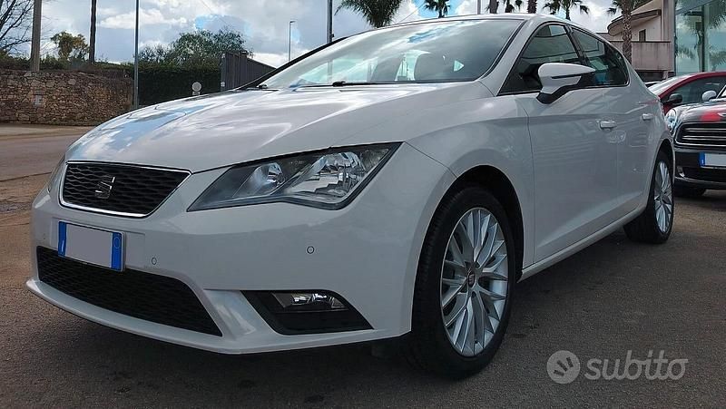 Usata Seat Leon Style 105 CV (77 kW) 2015 Bianco Berlina