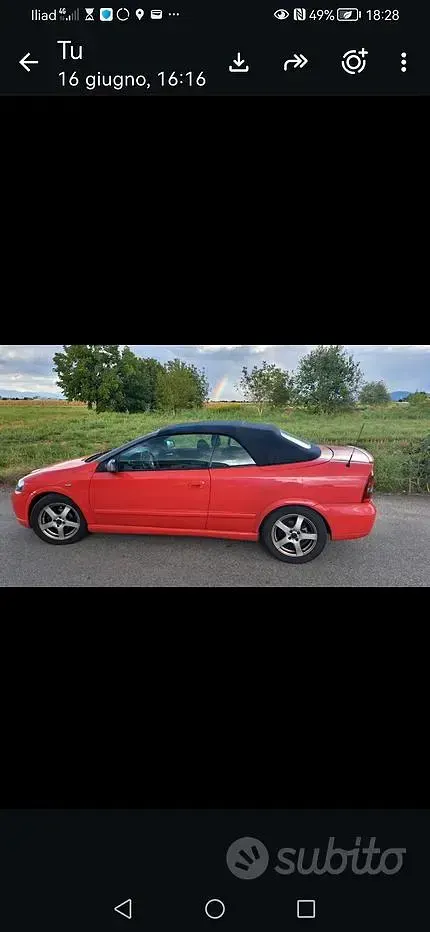 Usata Opel Astra 101 CV (74 kW) 2003 Rosso Cabrio
