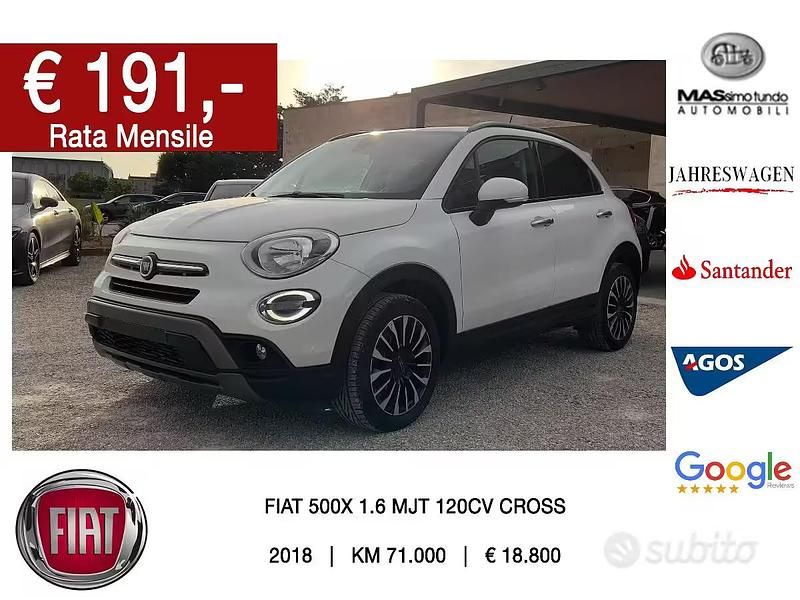 Usata Fiat 500X Cross 120 CV (88 kW) 2018 Bianco(met.) SUV