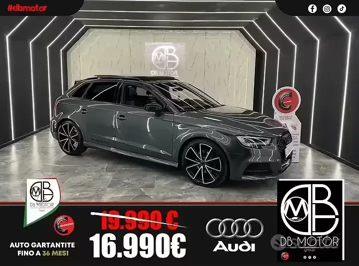 Usata Audi A3 Ambiente 150 CV (110 kW) 2018 Grigio Berlina