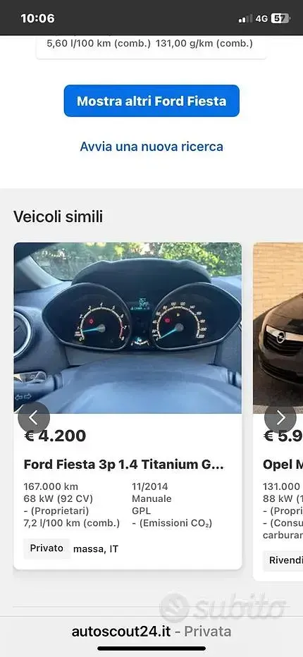 Usata Opel Astra Club 90 CV (66 kW) 1999 Grigio Berlina