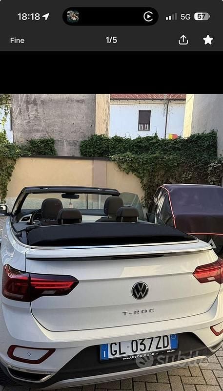 Bianco Usata 2022 VW T-Roc Cabriolet Style Cabrio | 25.000 € - Immagine 1/4