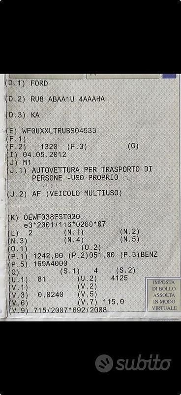 Usata Ford Ka 69 CV (50 kW) 2012 Blu Utilitaria