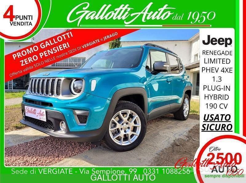 Usata Jeep Renegade Limited 190 CV (139 kW) 2021 Turchese SUV