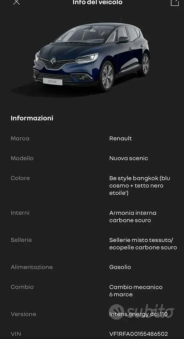 Usata Renault Scénic 110 CV (80 kW) 2017 Monovolume